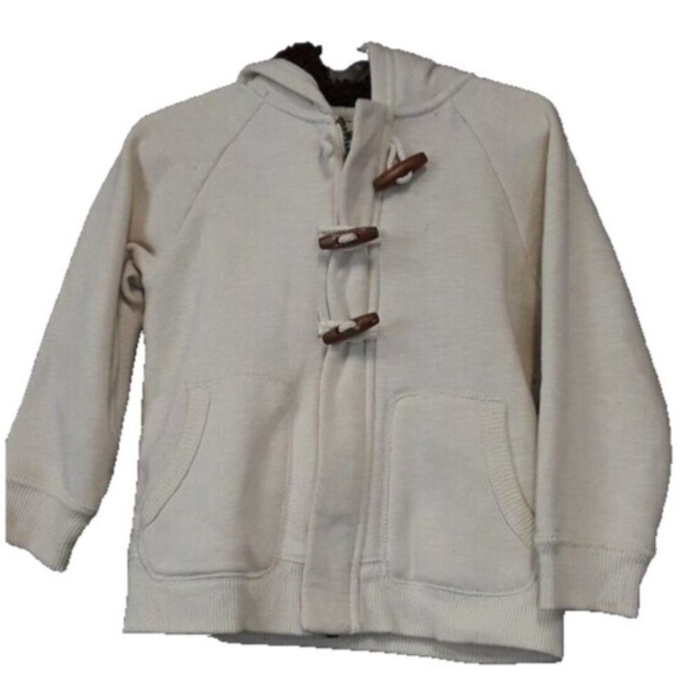 Vintage Genuine Kids by Oshkosh Toggle Button Girls Jacket size‎ 3T Cream Hooded